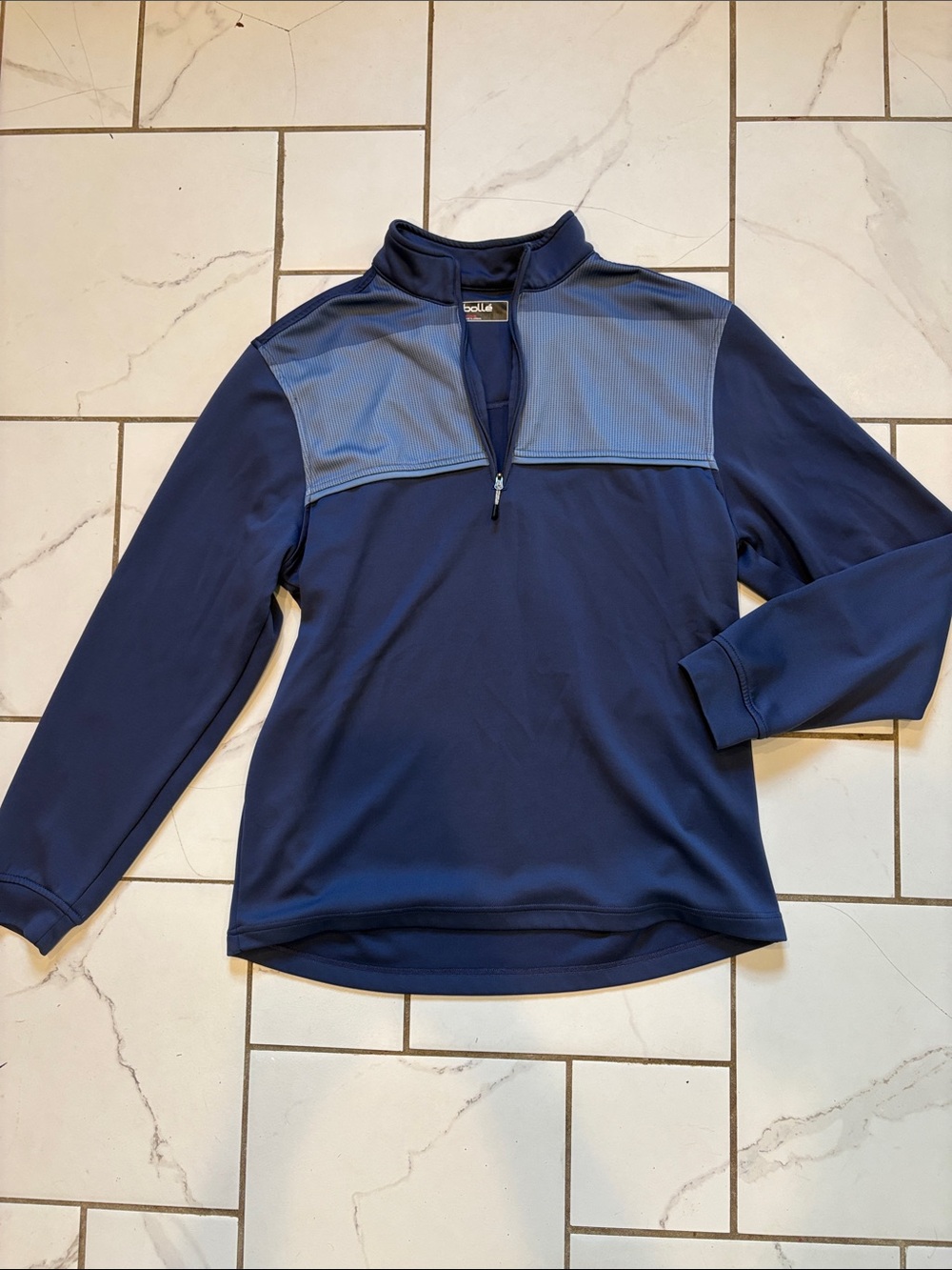 Mens bolle Navy Colorblock Quarter-Zip Pullover - EUC, size medium
